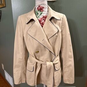 Faconnable Cream Pea Coat with Belt